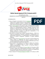 Bolivia: Decreto Supremo #910, 15 de Junio de 2011