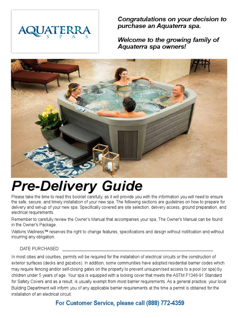 Aquaterra Hot Tub Delivery Guide | PDF | Electric Power Distribution |  Electrical Wiring