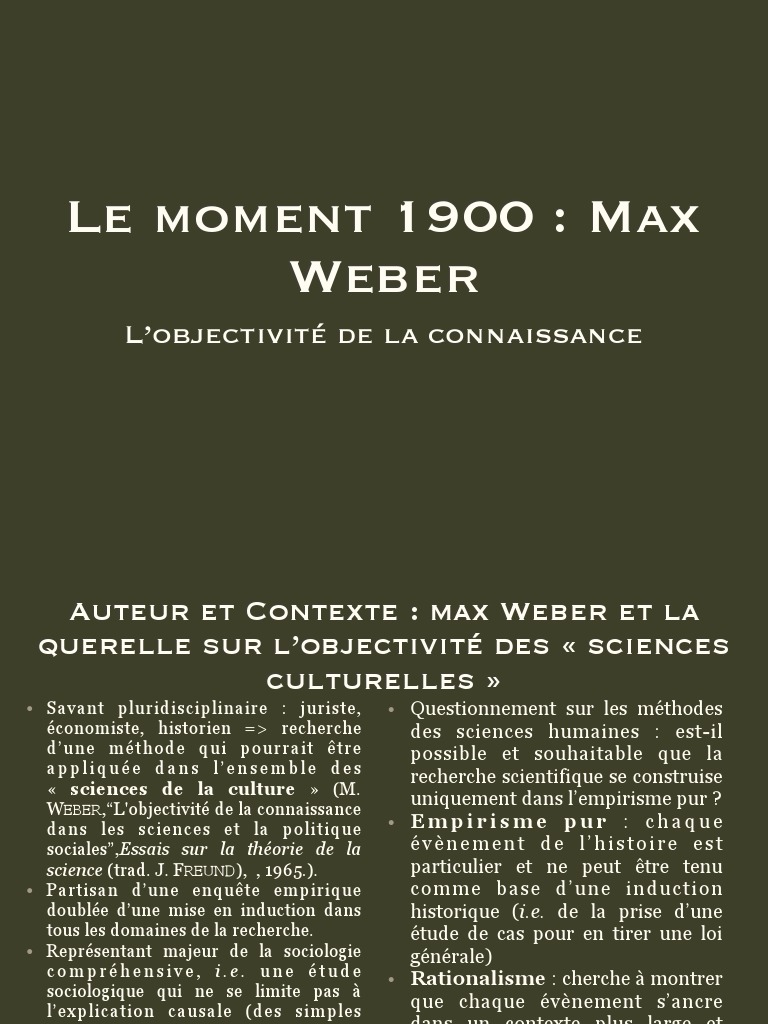 Objectivité et méthodes en sciences culturelles | PDF | Max Weber | Science