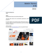 45 - Boletín Técnico CMLATAM-Información Técnico Comercial de Nuestros Productos