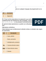 Operadores y Asignaciones en C