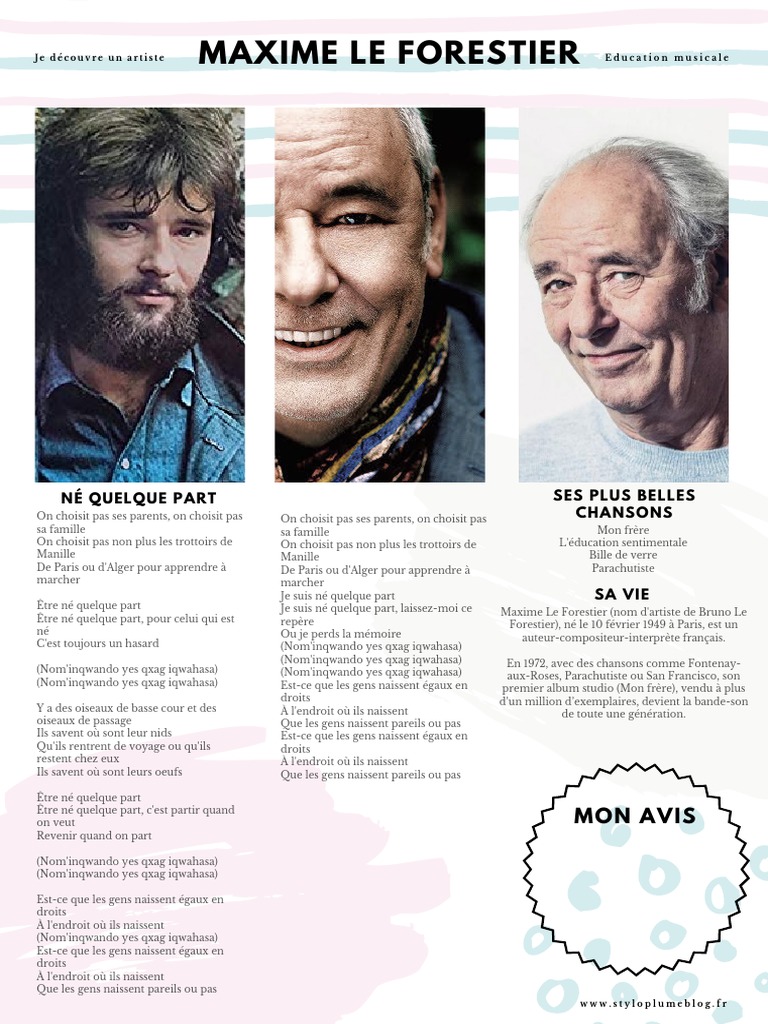 Maxime Le Forestier : Biographie et Chansons | PDF | Industrie de la ...