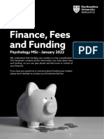 Psychology MSC Fees and Funding Factsheet - January 2022