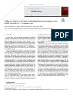 Public and Patient Involvement in Health Policy Decision-Making On The Health System Level - A Scoping Review