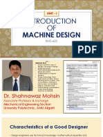 Machine Design: Unit - I