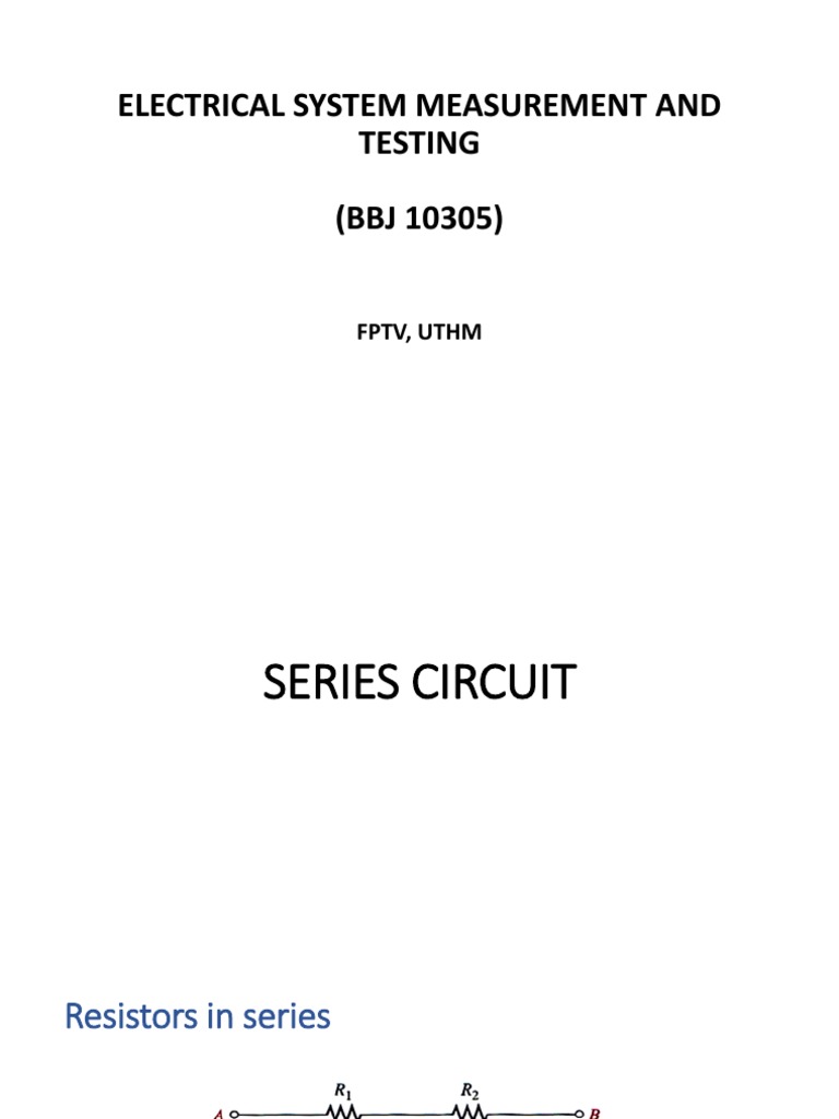Series And Parallel Circuit Pdf Series And Parallel Circuits