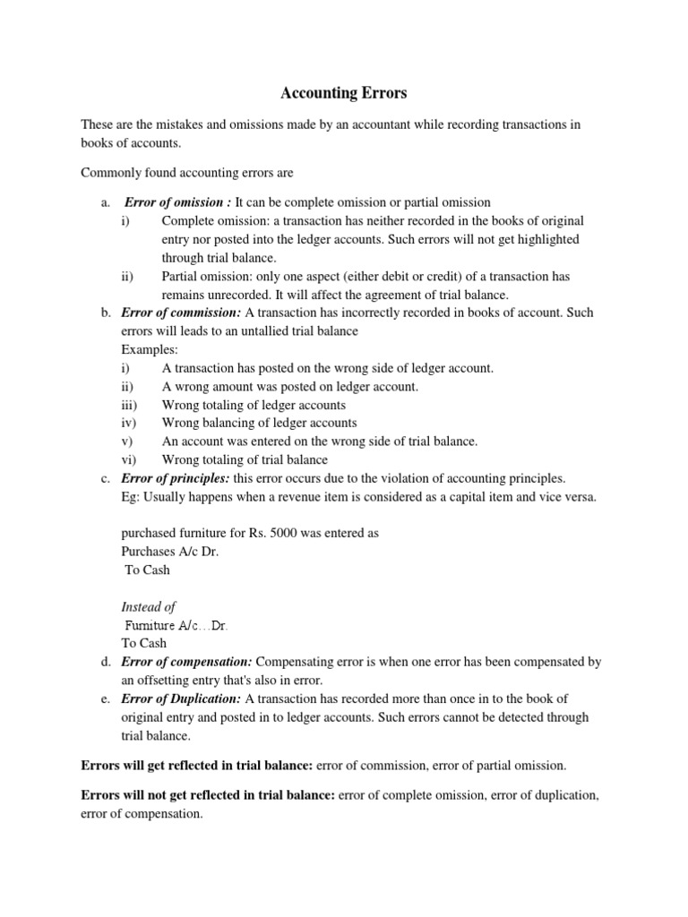 Accounting errors pdf
