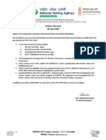 Public Notice 09 June 2022 Subject: III Corrigendum-Common University Entrance Test (CUET - (PG) 2022)