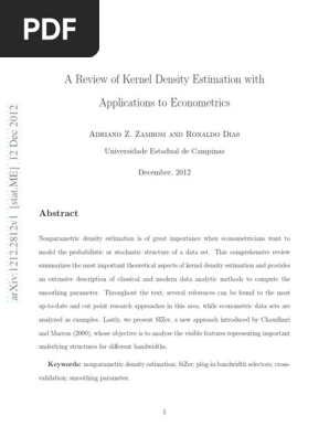 Review of Kernel Density Estimation