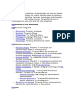 Microbiology branches overview