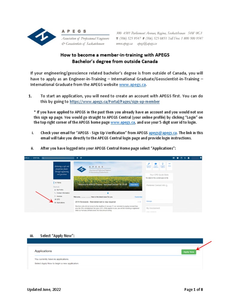 APEGS Membership Guide for International Graduates | PDF | Test ...