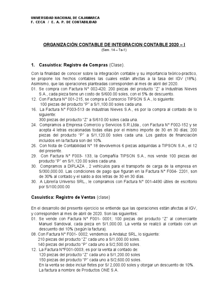 Práctica - Registros de Compras y Ventas | Descargar gratis PDF ...
