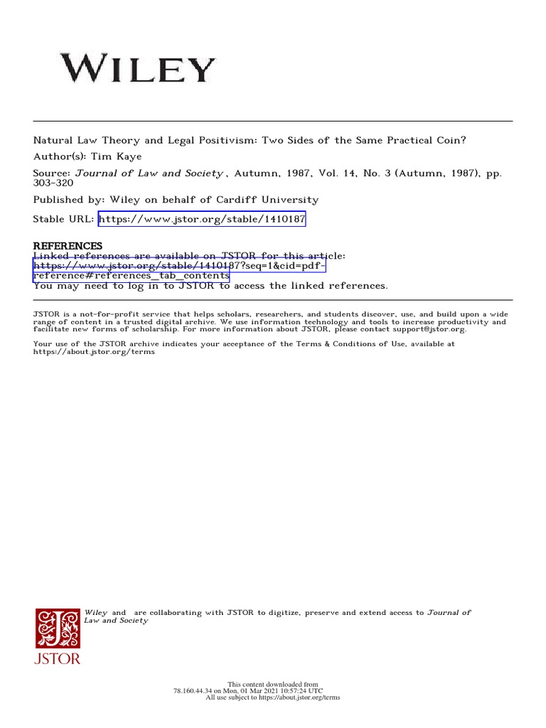 Natural Law vs. Legal Positivism Debate Analyzed in Journal Article ...