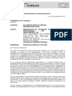 Carta A Consorcio Playa Carhuaz Remitiendo El Calendario de Avance