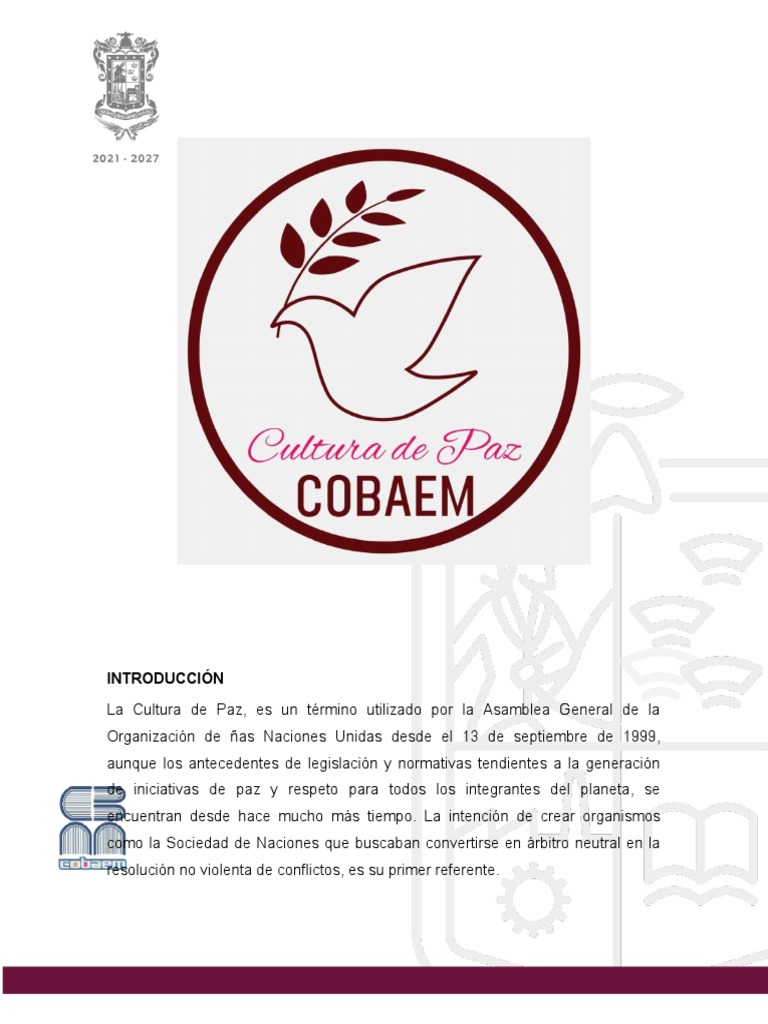 Cultura de La PAZ COBAEM | PDF | La violencia contra las mujeres