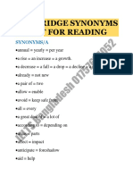 Cambridge Reading Vocab List