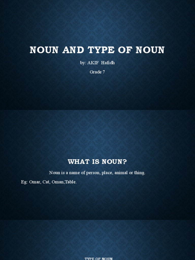 Noun and Type of Noun PDF