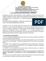 Processo Seletivo PRONATEC 2022-2 Pará oferta cursos técnicos e FIC