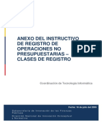 RUP-DS-088 Anexo Del Instructivo de Operaciones No Presupuestarias Clases de Registro