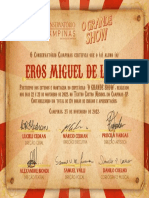 O Grande Show - Certificado - Eros Miguel de Lima
