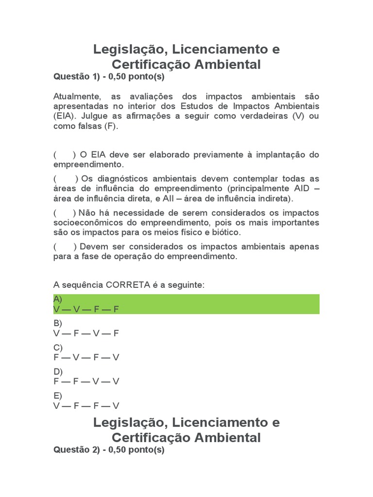 Licenciamento e Avaliação de Impacto Ambiental | PDF | Ambiente natural ...