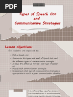 Speech Act and Communicative Strategy