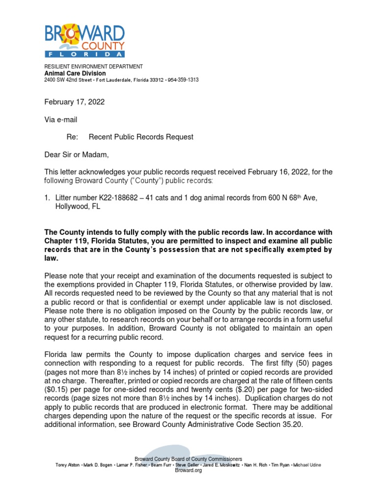 Responding to a Public Records Request Charges, Exemptions, and