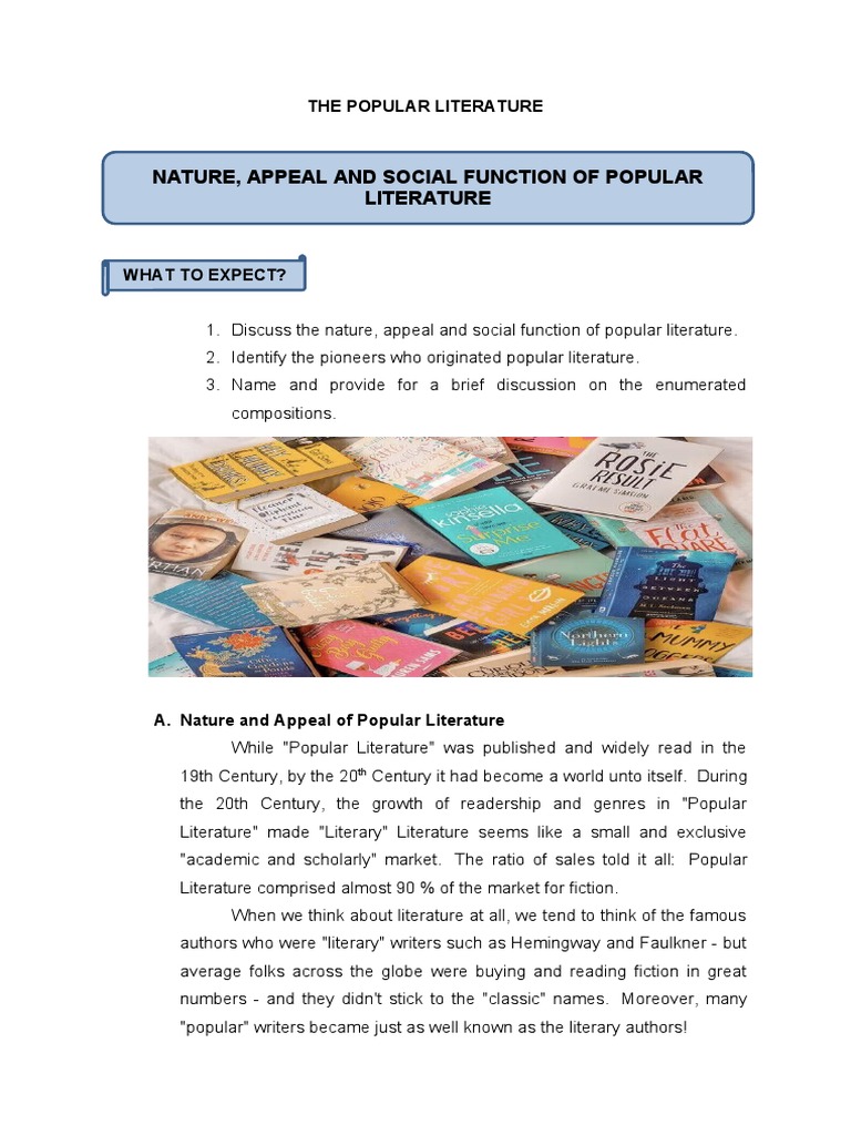 What Is Popular Literature Pdf Notes