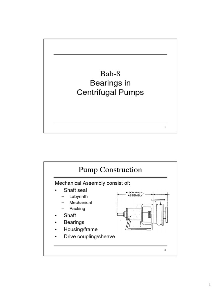 Bab08 Bearing in Centrifugal Pump PDF Pump Bearing (Mechanical)