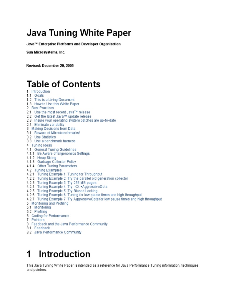 Java Tuning White Paper | PDF | Java (Programming Language) | Thread ...