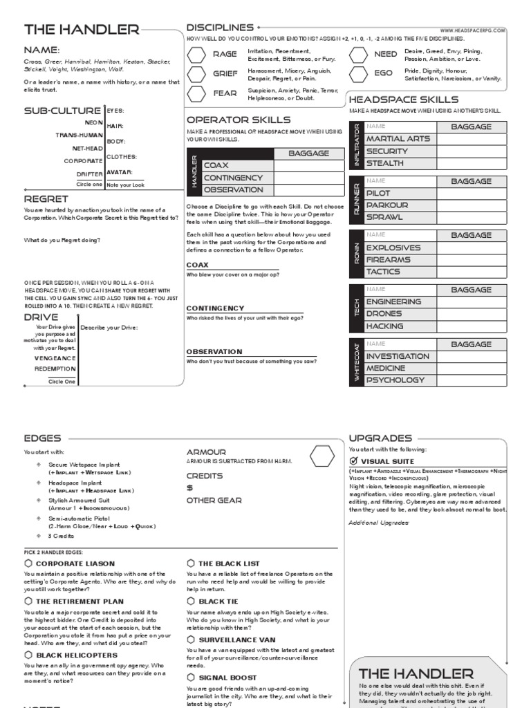 Headspace RPG: Operator Skills Guide | PDF
