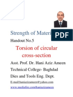 Strength of Materials - Torsion of Circular Cross Section - Hani Aziz Ameen