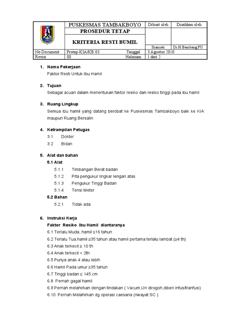 PROTAP-KIA KB-03 Rev.00 Kriteria Resti | PDF