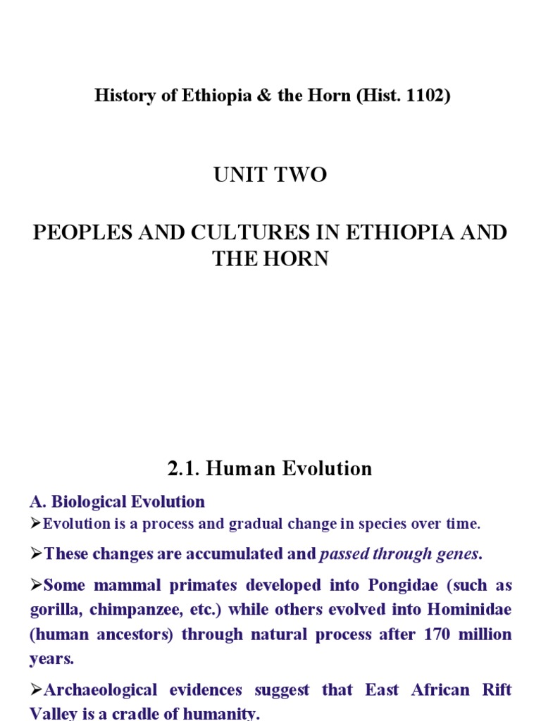 Ethiopia and the Horn: Cradle of Humanity | PDF | Homo | Human Evolution
