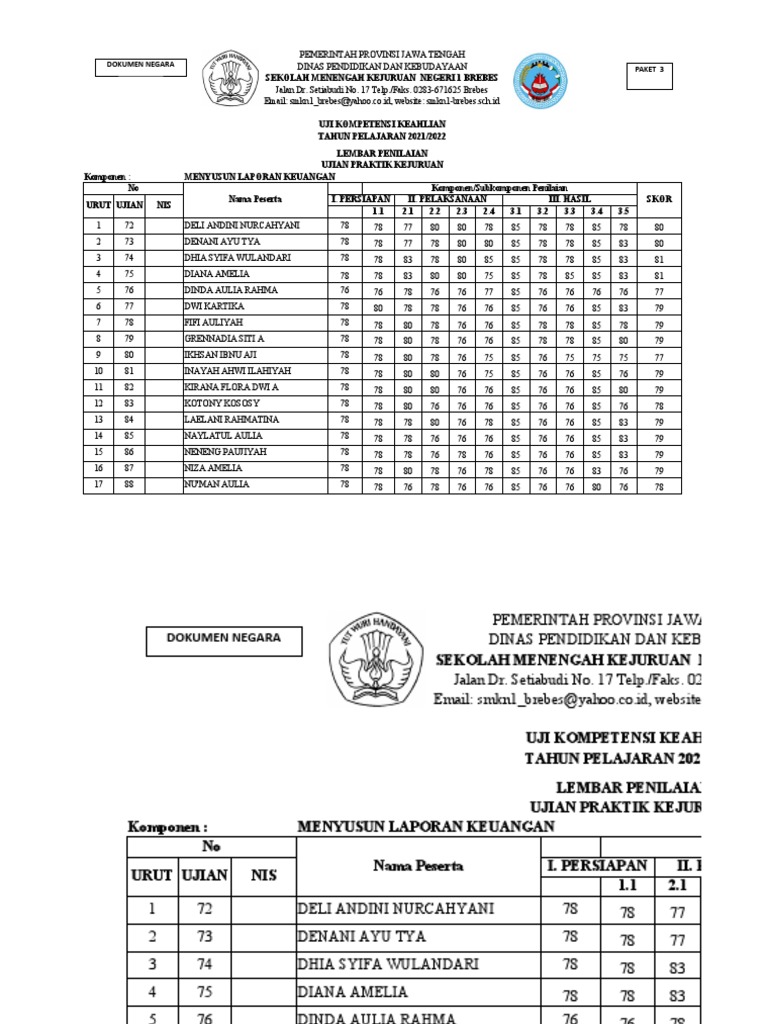 Form Utk Korektor Penilaian Menyusun Laporan Keuangan PDF