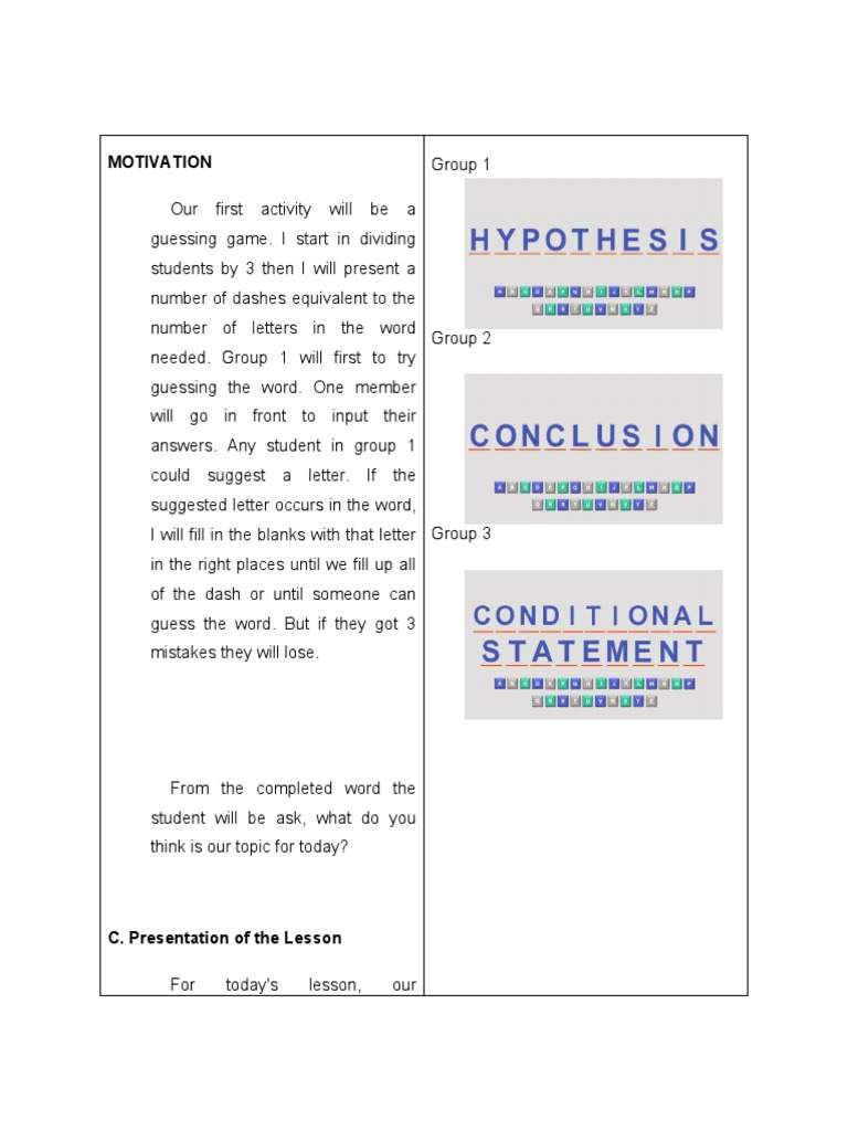 Guessing Game for Lesson Motivation | PDF