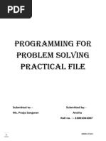 Programming For Problem Solving Practical File - 092344