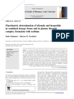 2013 - Fluorimetric Determination of Diosmin and Hesperidin in Combined Dosage Forms and in Plasma Through Complex Formation With Terbium
