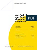 Fatura de cartão de crédito de Pedro Paulo com detalhes de pagamento