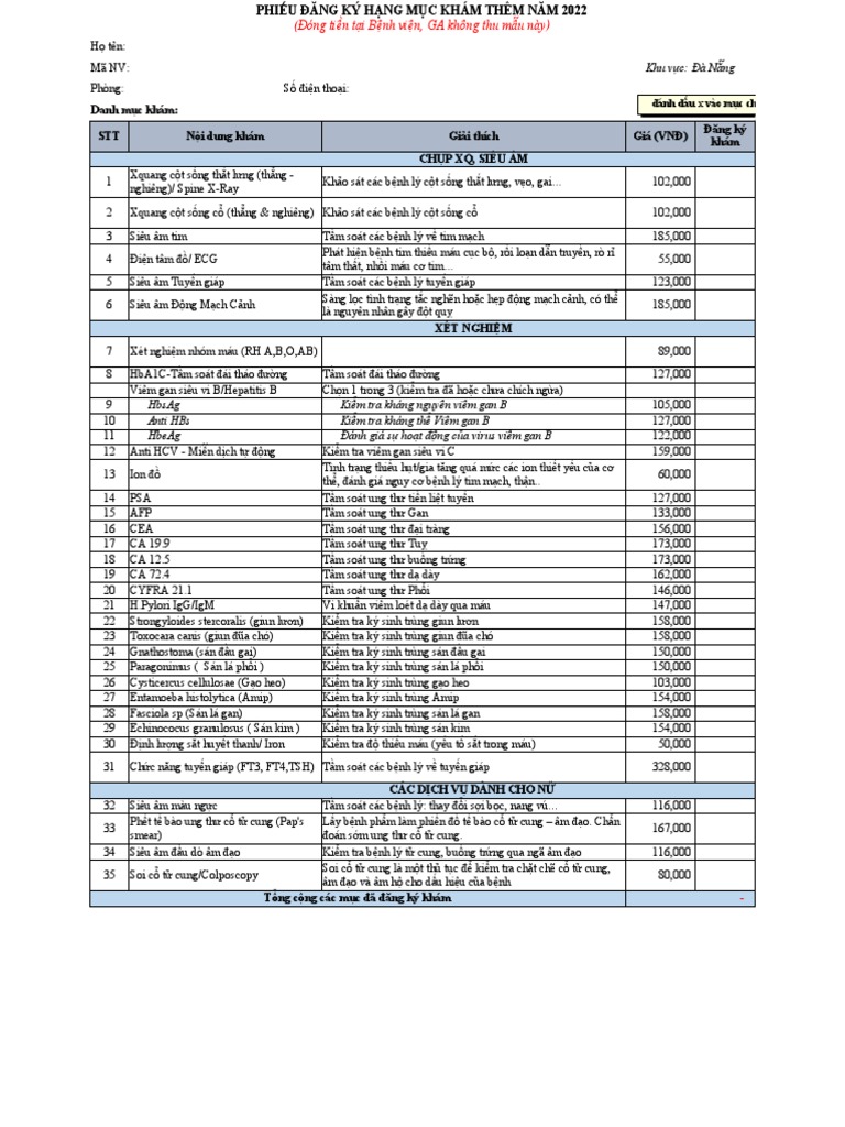DNB Registration Form For Health Checkup 2022 PDF