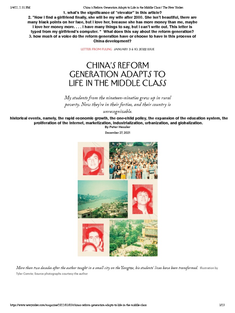 China's Middle-Class Reform Generation | PDF | China | World Politics