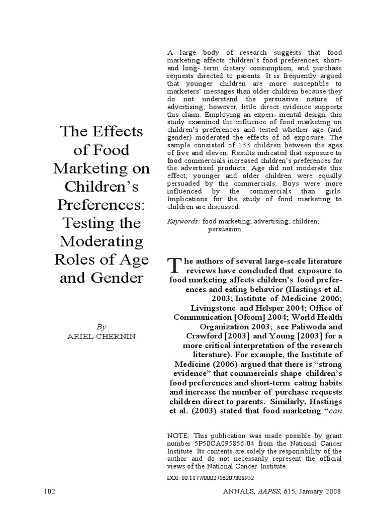 Artikel Food Marketing For ChildrenDikonversi PDF Persuasion
