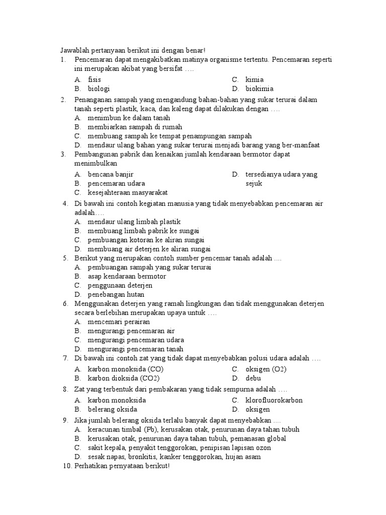 Jawablah Pertanyaan Berikut Ini Dengan Benar PDF