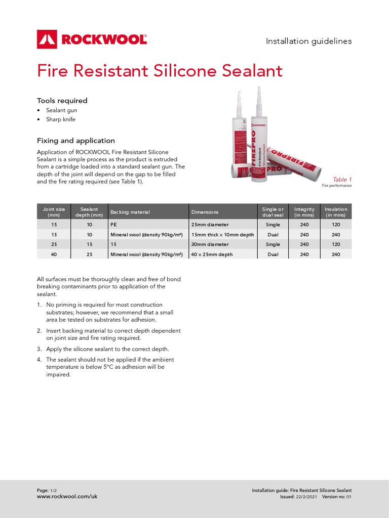 Fire Resistant Silicone Sealant Installation Guide PDF Silicone