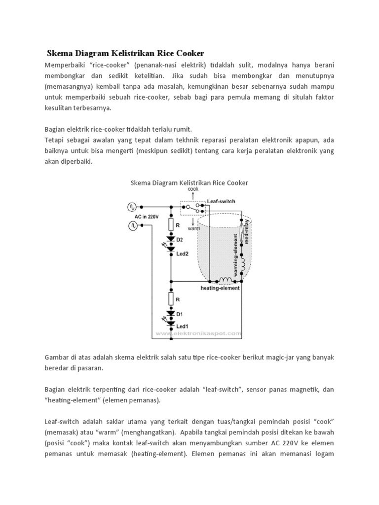 Skema Diagram Kelistrikan Rice Cooker PDF