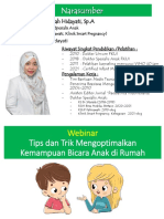 Tips & Trik Mengoptimalkan Kemampuan Bicara Anak Di Rumah Dr. Fatimah Hidayati, SP