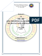 Midterm - Fil 205 Ang Filipino Sa Kurikulum NG Batayang Edukasyon