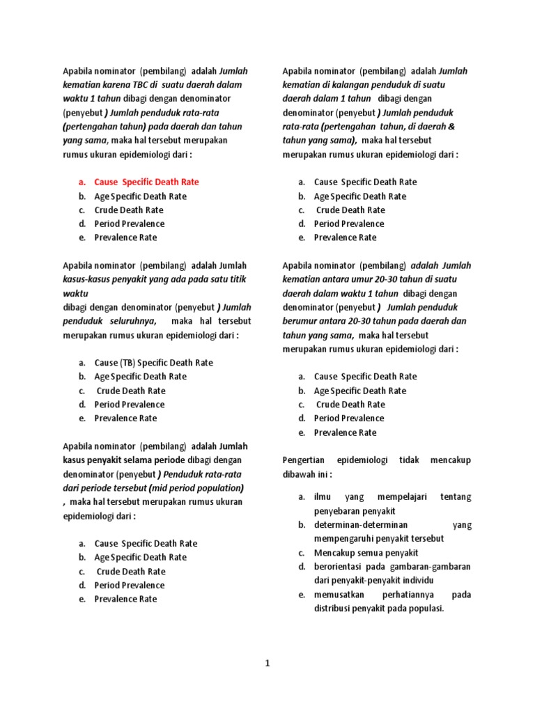 Soal Kesmas Lengkap | PDF