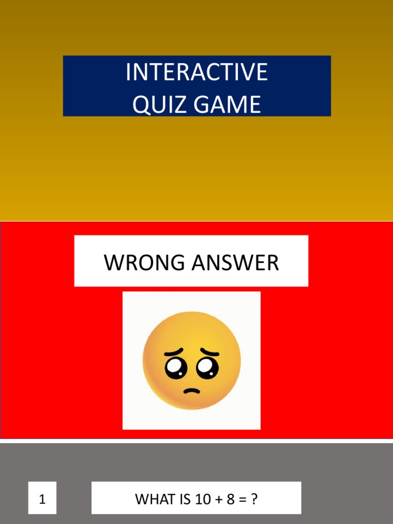 Interactive Quiz Game Using Powerpoint Presentation PDF