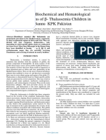 Molecular, Biochemical and Hematological Investigations of - Thalassemia Children in Bannu KPK Pakistan